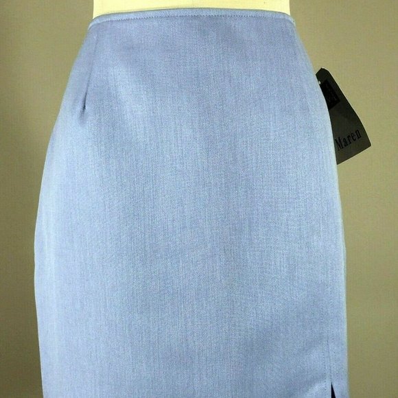 New Vintage Maren Light Blue Pencil Skirt - Fits Like 4/6 - Picture 5 of 11